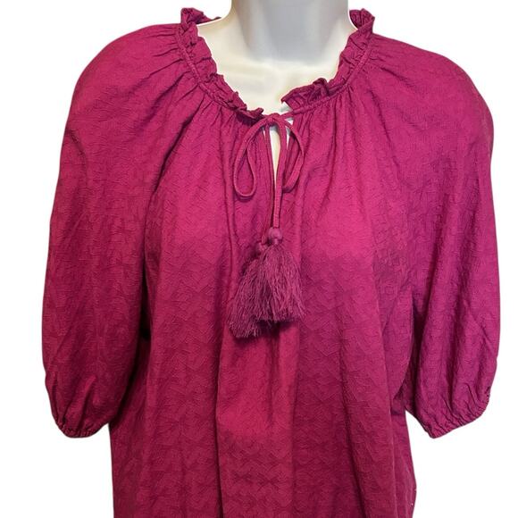 Y2K Knox Rose Women Top‎ 2X Magenta Boho Cottagecore Peasant Whimsical Festival - Picture 5 of 10